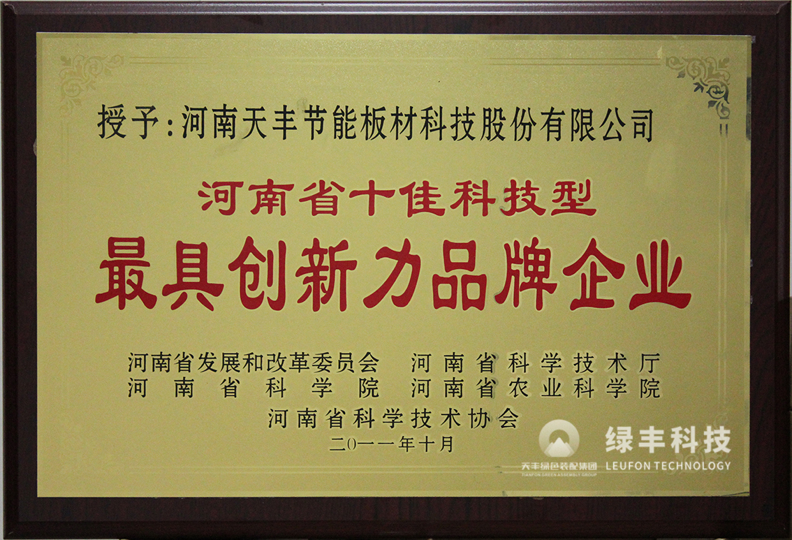 河南省十佳科技型具創新（xīn）力品牌企業